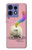 S3923 Cat Bottom Rainbow Tail Case Cover Custodia per Motorola Edge 50 Fusion