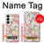 S3688 Floral Flower Art Pattern Case Cover Custodia per Samsung Galaxy S25 Plus