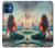 S4006 Oil Painting Mermaid Case Cover Custodia per iPhone 12 mini