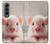 S3979 Cute Baby Pig Case Cover Custodia per Samsung Galaxy Z Fold 4