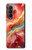 S4012 Red Marble Gold Veins Case Cover Custodia per Samsung Galaxy Z Fold 3 5G
