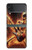 S3984 Fire Skeleton Playing Guitar Case Cover Custodia per Samsung Galaxy Z Flip 3 5G