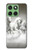 S0933 White Horses Case Cover Custodia per Motorola Edge 60