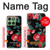 S3112 Rose Floral Pattern Black Case Cover Custodia per Motorola Edge 60