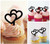 TA0720 Two Hearts Love Valentine Acrilico Cupcake Topper Torte e Muffin per Matrimonio Compleanno Festa Decorazione 10 pezzi