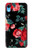 S3112 Rose Floral Pattern Black Case Cover Custodia per iPhone XR