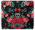 S3112 Rose Floral Pattern Black Case Cover Custodia per iPhone XR