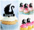 TA0888 Swan Raised Wings Acrilico Cupcake Topper Torte e Muffin per Matrimonio Compleanno Festa Decorazione 10 pezzi