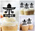 TA0915 Mexican Sombrero Hat Moustache Acrilico Cupcake Topper Torte e Muffin per Matrimonio Compleanno Festa Decorazione 10 pezzi