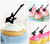 TA0931 Electric Guitar Rock Music Acrilico Cupcake Topper Torte e Muffin per Matrimonio Compleanno Festa Decorazione 10 pezzi