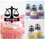 TA1149 Libra Scale Balance Justice Acrilico Cupcake Topper Torte e Muffin per Matrimonio Compleanno Festa Decorazione 10 pezzi