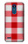 S3535 Red Gingham Case Cover Custodia per LG K8 (2018)