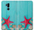 S3428 Aqua Wood Starfish Shell Case Cover Custodia per LG G7 ThinQ