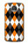 S3421 Black Orange White Argyle Plaid Case Cover Custodia per Motorola Moto Z2 Play, Z2 Force