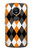 S3421 Black Orange White Argyle Plaid Case Cover Custodia per Motorola Moto G6 Play, Moto G6 Forge, Moto E5