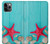 S3428 Aqua Wood Starfish Shell Case Cover Custodia per iPhone 11 Pro