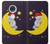 S2849 Cute Sleepy Owl Moon Night Case Cover Custodia per Motorola Moto G7, Moto G7 Plus