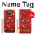 S3354 Red Classic Bandana Case Cover Custodia per Motorola Moto G7, Moto G7 Plus