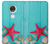 S3428 Aqua Wood Starfish Shell Case Cover Custodia per Motorola Moto G7, Moto G7 Plus