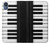 S3078 Black and White Piano Keyboard Case Cover Custodia per Motorola Moto E6, Moto E (6th Gen)