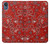 S3354 Red Classic Bandana Case Cover Custodia per Motorola Moto E6, Moto E (6th Gen)