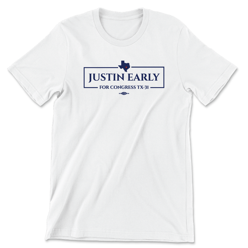 Justin Early (Unisex White Tee)