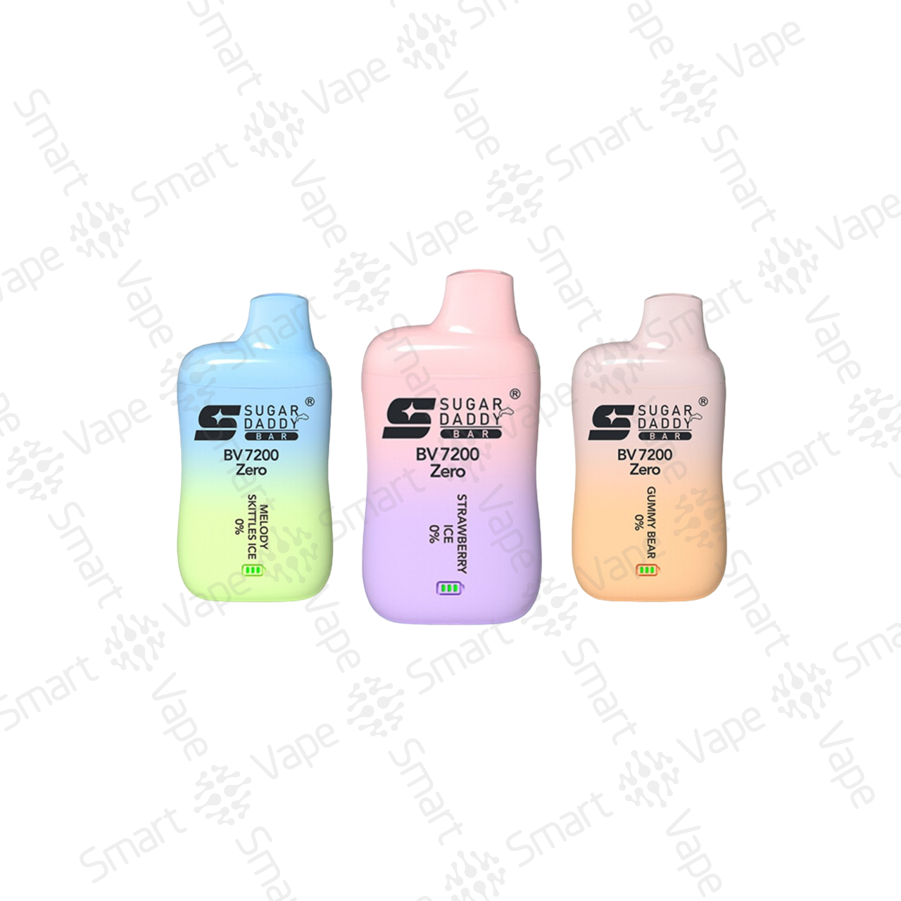 Sugar Daddy Bar BV7200 Zero Nicotine Smart Vape 7200 puffs flavors