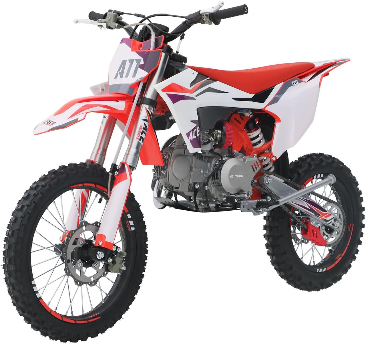 NEW EGL A11 ACE 125cc Dirt Bike – 4-Speed Manual, 17/14 Wheels