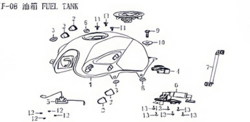 Lifan KP200 Fuel tank combination