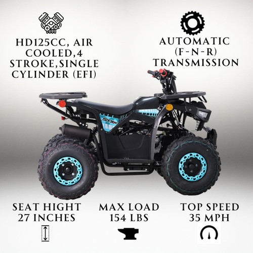Ice Bear 125UT-D SY 120cc Utility ATV | Automatic F-N-R EFI ATV