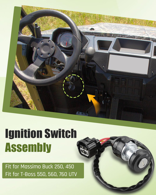 Ignition Switch with Key Assembly for Massimo Buck 250/450 & T-Boss 550/560/760 UTV