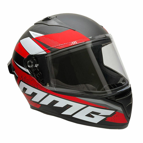 Full Face MMG Helmet. Model Bolt. Color: Matte Black/Red. Size: L. *DOT APPROVED