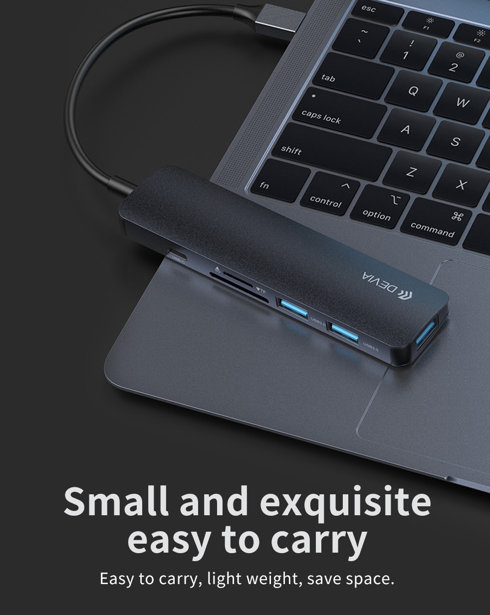 Hub USB-C 5en1 avec 3 ports USB 3.0 et un lecteur de cartes SD et TF -   - la boutique de vos envies