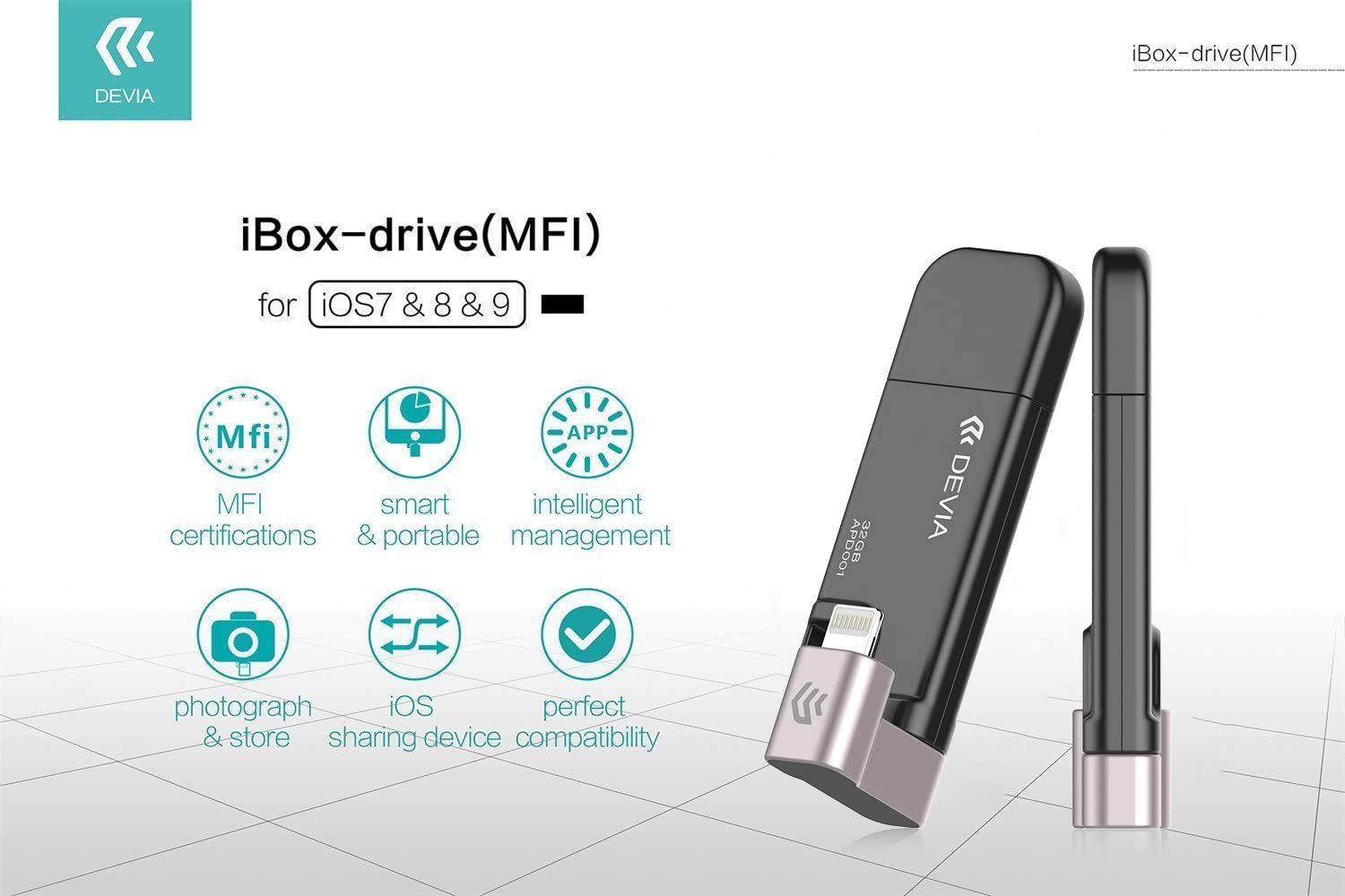 iBOX Drive MFI is easy to carry, you can transfer photos, videos and other files from your iPhone or iPad to MFI drive, share documents between IOS devices