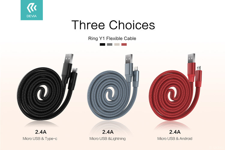 Ring Y1 flexible Cable for Android, It is easy to carry because the cable is flexible and is easy to use, reliable quality and is durable