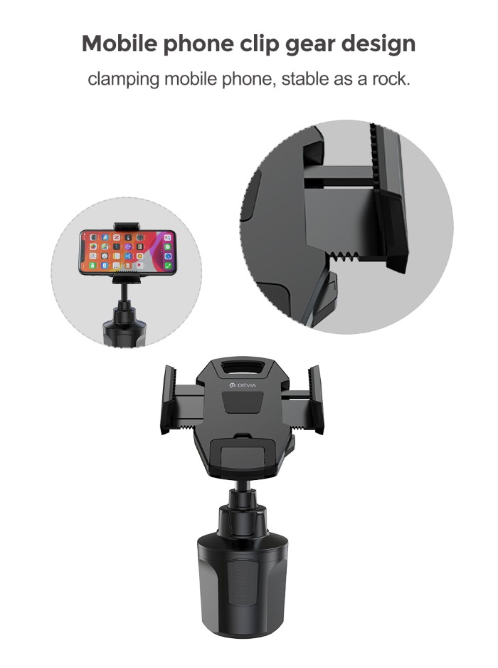 Devia Cup Base Car Phone Holder Applicable for 5 Up To 9.9cm Phone Width