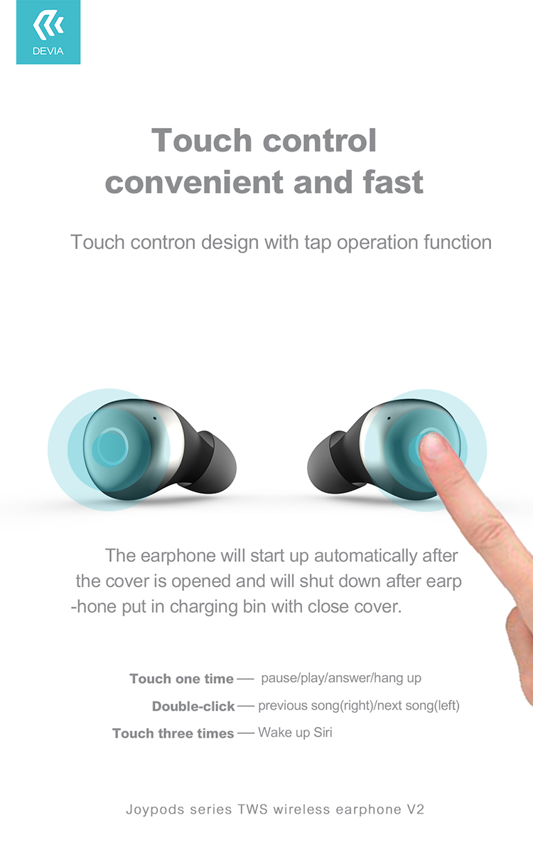 Take this Joypods Series TWS Wireless Earphone V2 headset with you anywhere with long battery life, fast charging and High sound quality