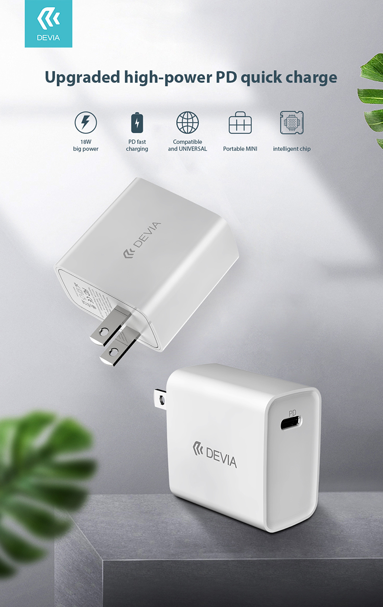 The Quick Wall Charger USB-C 18W power delivery charger delivers fast charge to the latest USB-C device,  Automatically detects the optimal charging power need