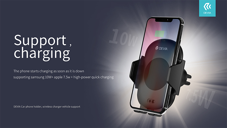 Smart Infrared Sensor Wireless Charger Car Mount is more than just a phone holder, also size of your device using infrared sensors and grips it accordingly.