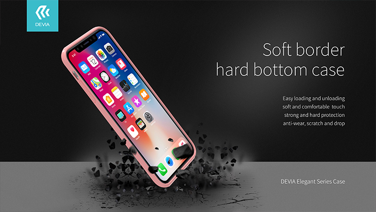 iPhone X XS Elegant Anti Shock Case is light weight, Shockproof, durable molds perfectly to your phone shape. Buy strong case to protect your phone from Devia