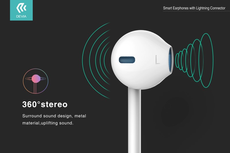 Smart Bluetooth Earphone With Lightning Interface, With Devia you can get a pair of well made and great sounding headphones at a reasonable price