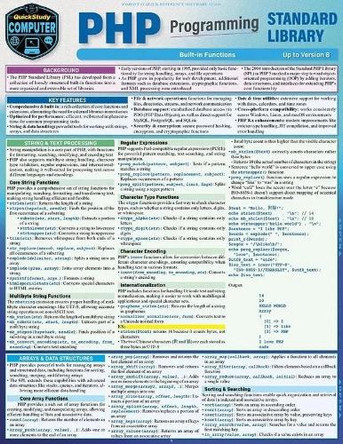 PHP Programming Standard Library: A Quickstudy Laminated Reference Guide by Nixon, Robin 9781423252139