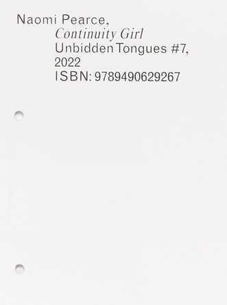 Unbidden Tongues #7: Continuity Girl by Naomi Pearce 9789490629267