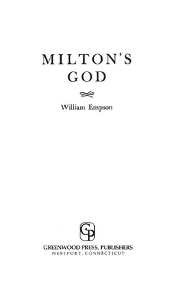 Milton's God by William Empson 9780313210211