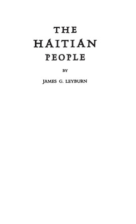The Haitian People by James Graham Leyburn 9780313221552