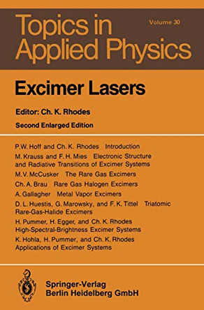Excimer Lasers by C. K. Rhodes 9783540130130