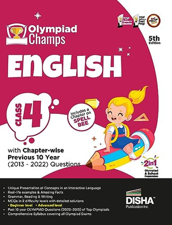 Olympiad Champs English Class 4 with Chapter-Wise Previous 10 Year (2013 - 2022) Questions Complete Prep Guide with Theory, Pyqs, Past & Practice Exercise by Disha Experts 9789355644282