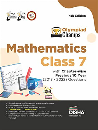 Olympiad Champs Mathematics Class 7 with Chapter-Wise Previous 10 Year (2013 - 2022) Questions Complete Prep Guide with Theory, Pyqs, Past & Practice Exercise by Disha Experts 9789355644299