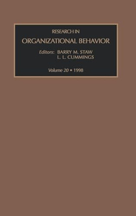 Research in Organizational Behavior: Volume 20 by Barry M. Staw 9780762303663