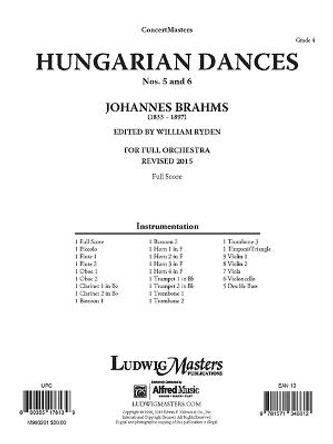 Hungarian Dances Nos. 5 and 6: Conductor Score by Johannes Brahms